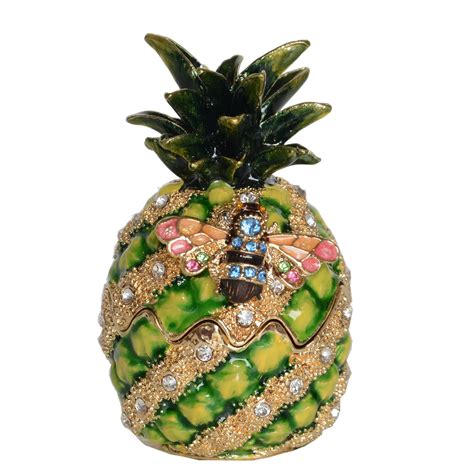 Vintage Pineapple Bejeweled Trinket Box 